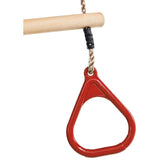 Blue Rabbit Wooden Ring Trapeze with Red Rings - Your Little Monkey