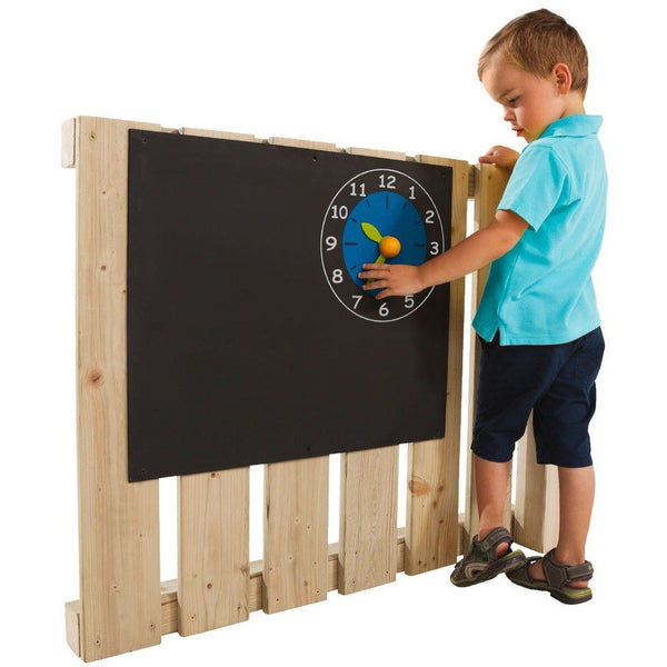 Blue Rabbit Black board with Clock - Your Little Monkey